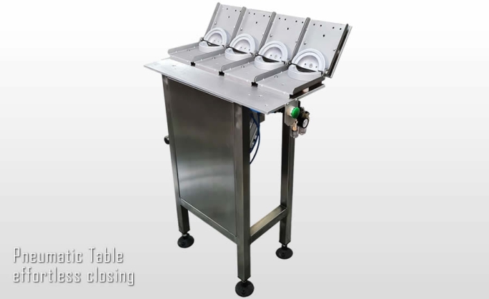 Effortless closing pneumatic table